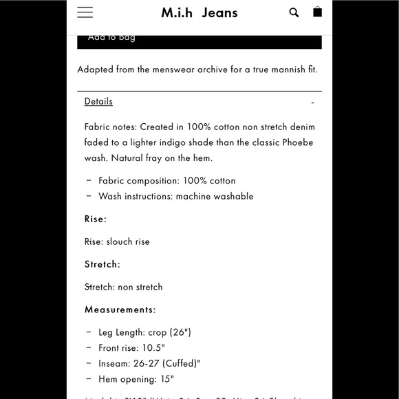 NWOT MiH Phoebe Original Boyfriend - Picture 3 of 7